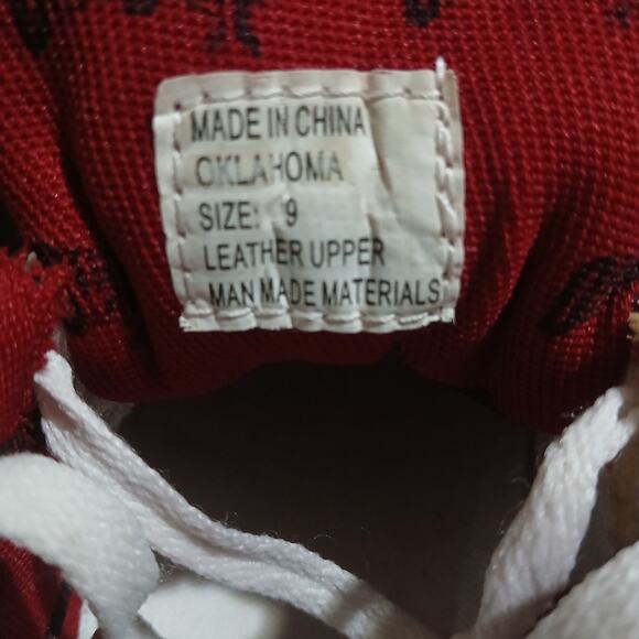 The Ohio State Men's 9 White Leather Red Contrast Low Ankle Sneaker AMAZING Sole - Picture 14 of 16